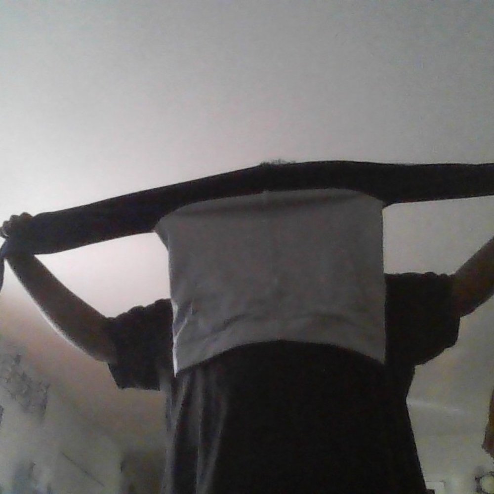 im selling a gray, white and blue  jacket